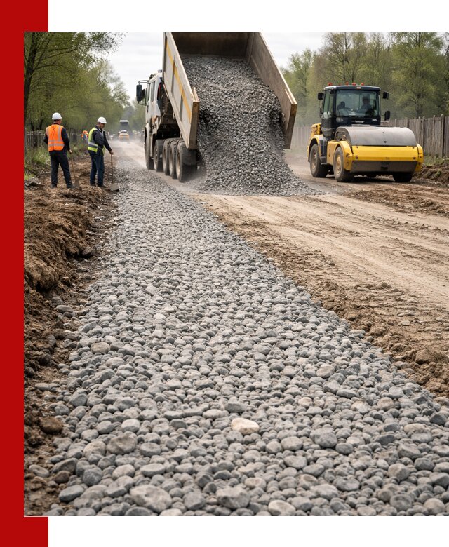 Доставка щебня для отсыпки дорог в Арзамасе высокого качества