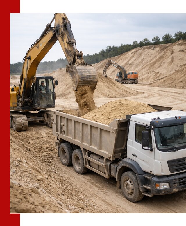 Доставка карьерного песка с самосвалами и разгрузкой в Арзамасе