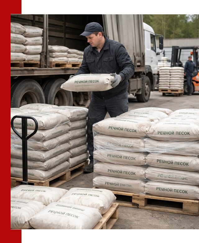 Речной песок в мешках с доставкой в Арзамасе