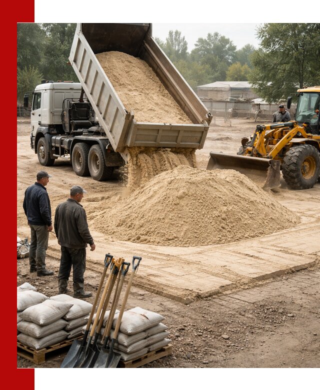 Доставка мытого песка в Арзамасе с самосвалами по выгодной цене