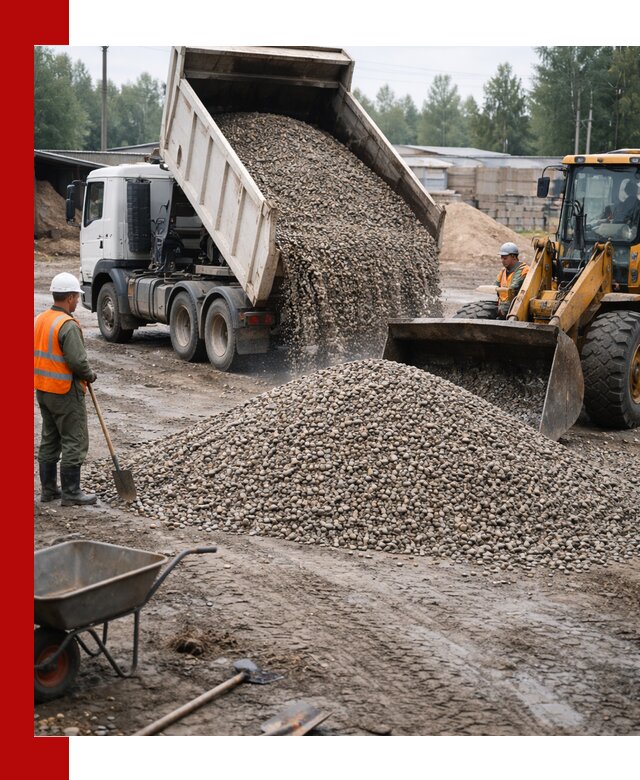 Мытый гравий с доставкой в Арзамасе от карьера до участка