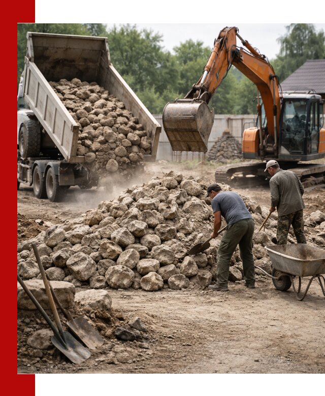 Доставка и разгрузка бутового камня в Арзамасе