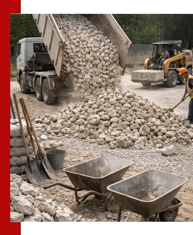 Доставка и продажа бутового известнякового камня в Арзамасе