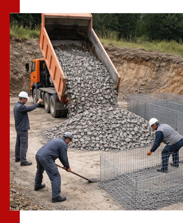 Камень для габионов с доставкой в Арзамасе быстро и надёжно