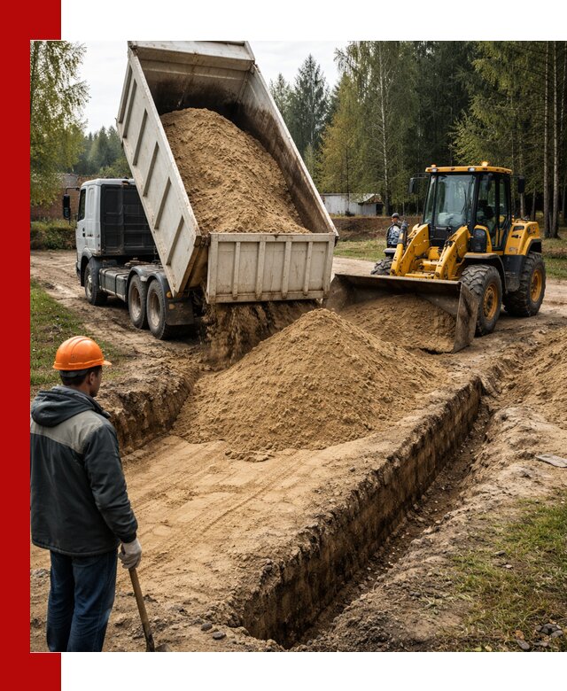 Доставка песчаного грунта в Арзамасе для строительных работ