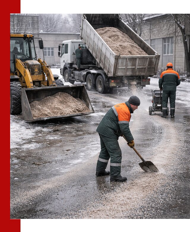 Реагент против гололеда с доставкой и нанесением в Арзамасе